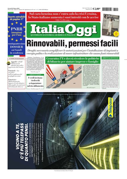 Italia oggi : quotidiano di economia finanza e politica